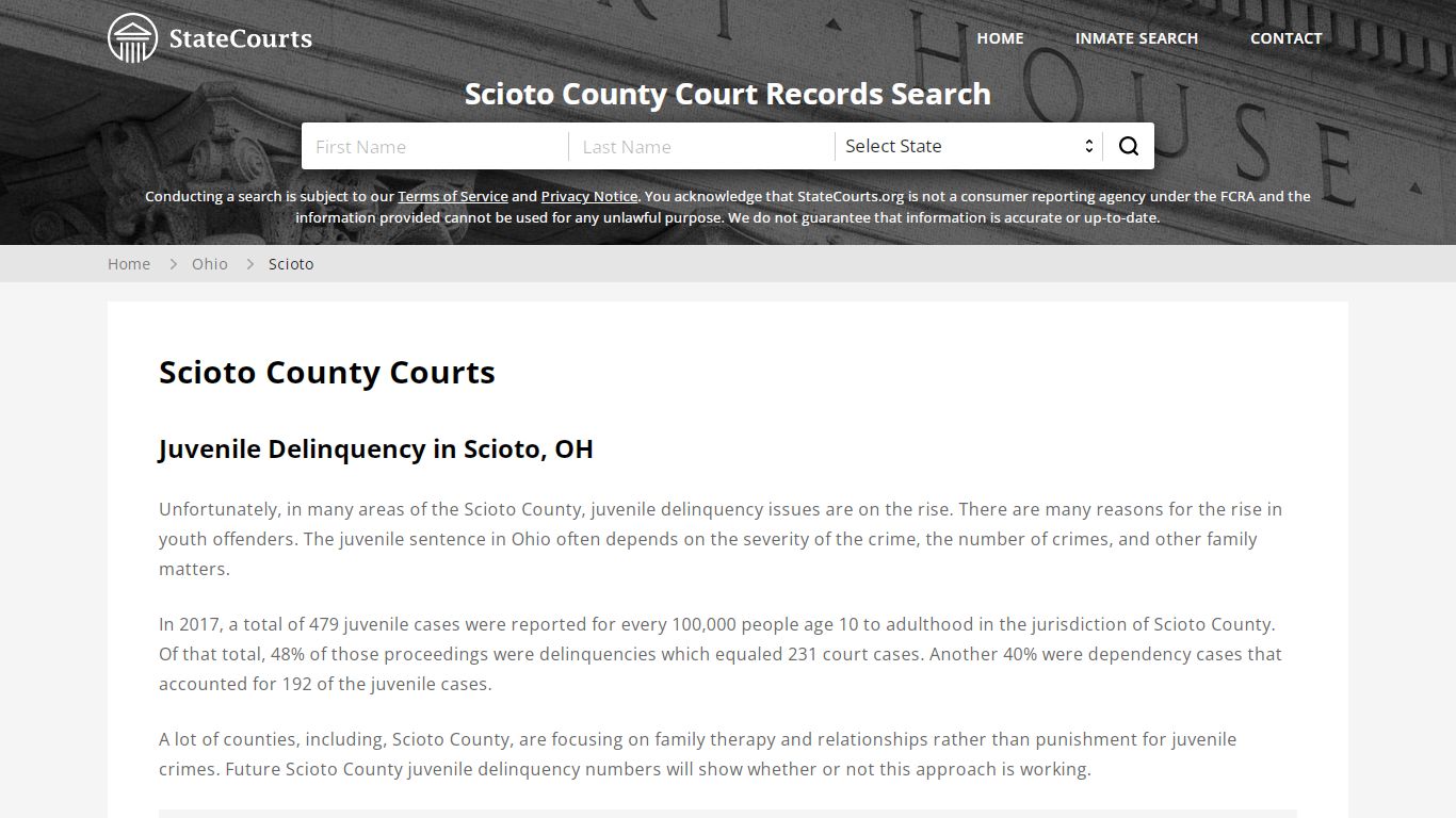 Scioto County, OH Courts - Records & Cases - StateCourts